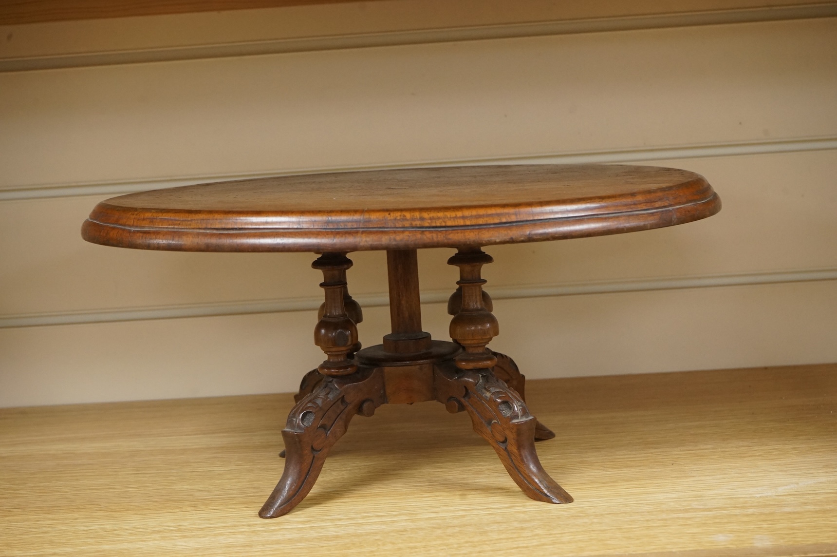 A Victorian mahogany oval miniature breakfast table, 40cm wide